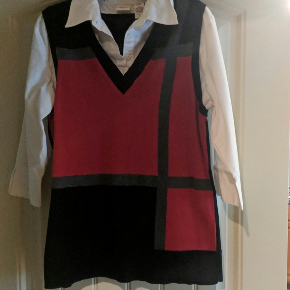 Covington sweater with attached button down